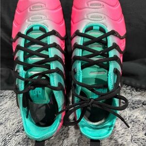 Vibrant Pink and Teal Sneakers
